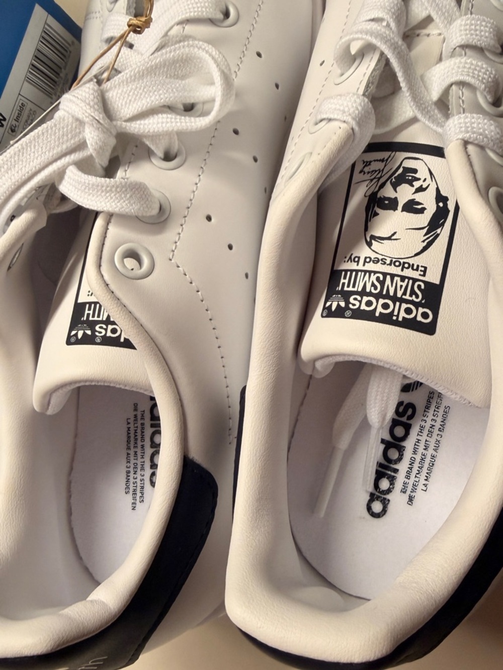 adidas Stan Smith W White and Navy Shoe Box Label - Picture 5 of 7